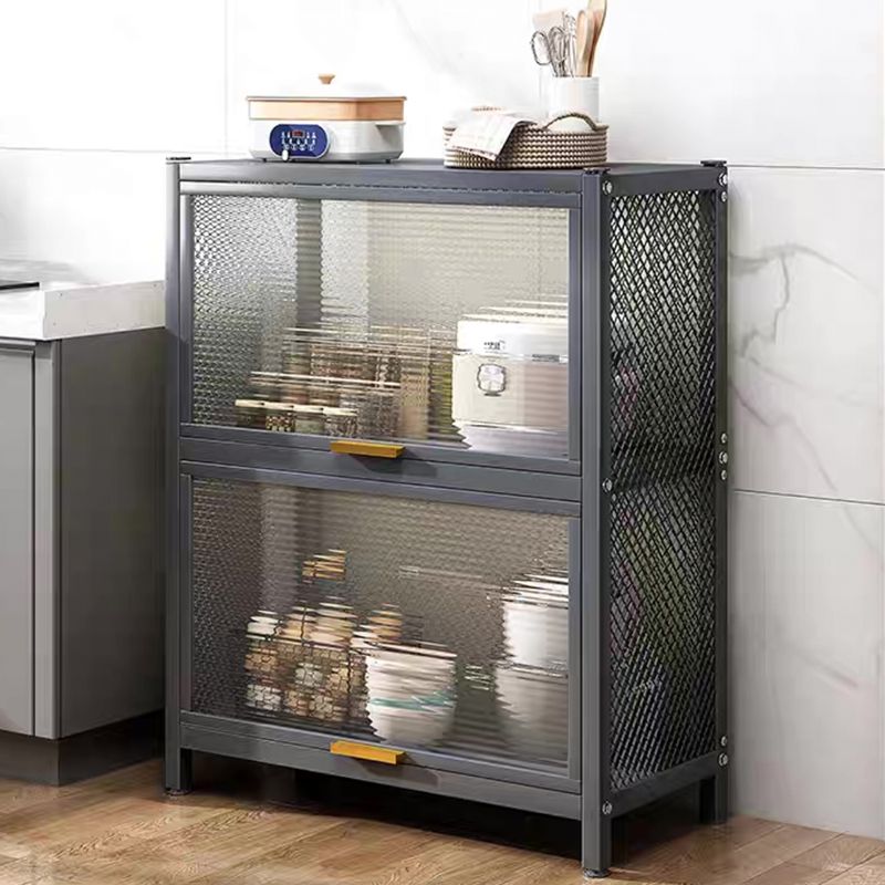 Serveur de restauration en métal et en plastique serveur de buffet noir contemporain