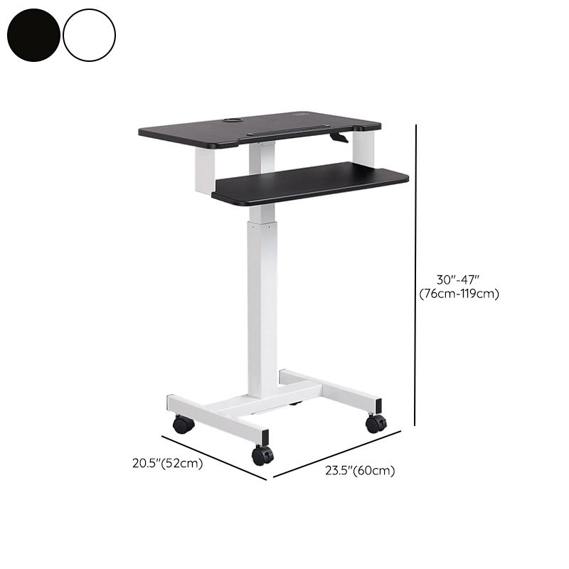 Rectangular Shaped Ambulatory Laptop Table Wood Writing Desk in Black/White Clearhalo 'furn' 'furn_office_desk' 'Furniture' 'Office Desks' 'Office Furniture' 'office_desk' 1200x1200_e1394813-d658-481d-bedd-58048ec2f901