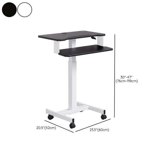 Rectangular Shaped Ambulatory Laptop Table Wood Writing Desk in Black/White Clearhalo 'furn' 'furn_office_desk' 'Furniture' 'Office Desks' 'Office Furniture' 'office_desk' 1200x1200_e1394813-d658-481d-bedd-58048ec2f901