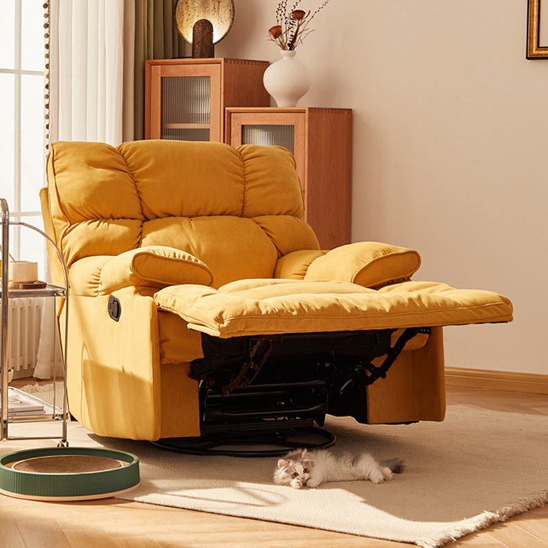 Microsuede Recliner Single Manual Reclining Chair with Swivel Glider Base Clearhalo 'Chairs & Seating' 'furn' 'furn_recliners' 'Furniture' 'Living Room Furniture' 'Recliners' 1200x1200_e1398b02-20c2-41b1-9483-11b531ecf18b