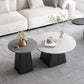 Table basse sur piédestal en acier moderne, ensemble de table ronde en ardoise