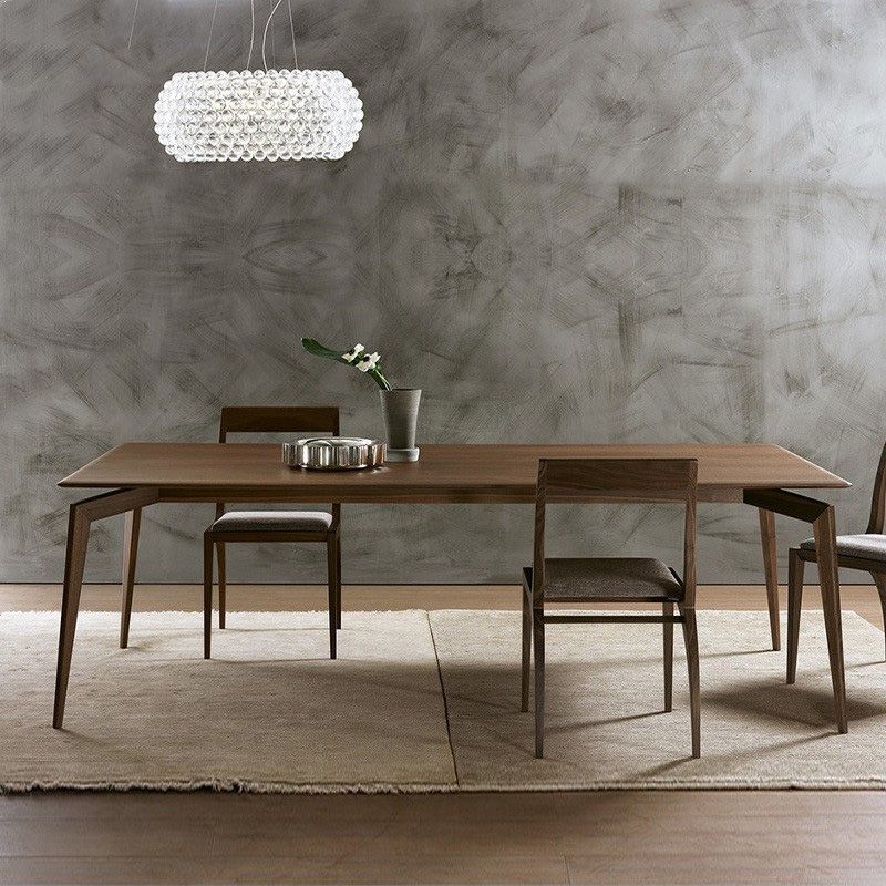 Industrial Style Rectangular Dining Table with Wooden Legs for Home Use