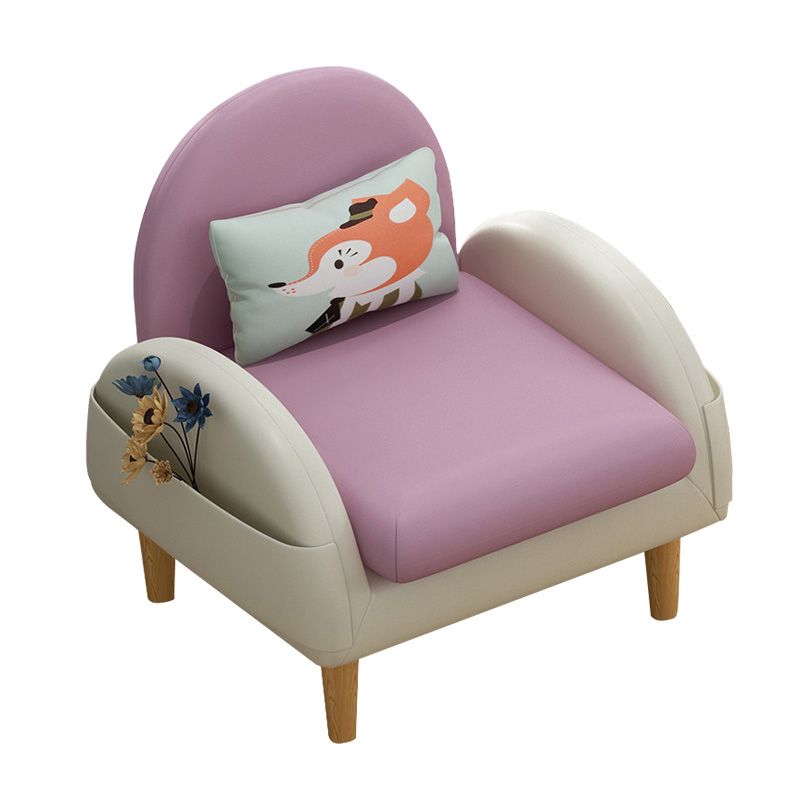 Faux Leather Arm Chair Pillow Back Accent Chair, 23.62" W √ó 25.59" L √ó 25.59" H Clearhalo 'Accent Chairs' 'accent_chairs' 'Chairs & Seating' 'furn' 'furn_accent_chairs' 'Furniture' 'Living Room Furniture' 1200x1200_e13deaf6-bec3-44c5-901b-92e139966326