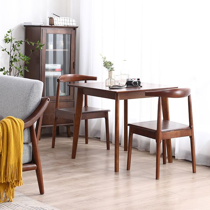 Square Shape Industrial Dining Table Wood Color Fixed Table with Rubberwood Solid Wood Clearhalo ' dining_table' 'Dining Tables & Seating' 'Dining Tables' 'furn' 'furn_dining_table' 'Furniture' 'furniture_dining_table' 'Kitchen & Dining Furniture' 'kitchen&dining_furn' 'kitchen' 'kitchen_dining_table' 1200x1200_e13e3582-de0e-4ff0-bbb0-497e750ae593