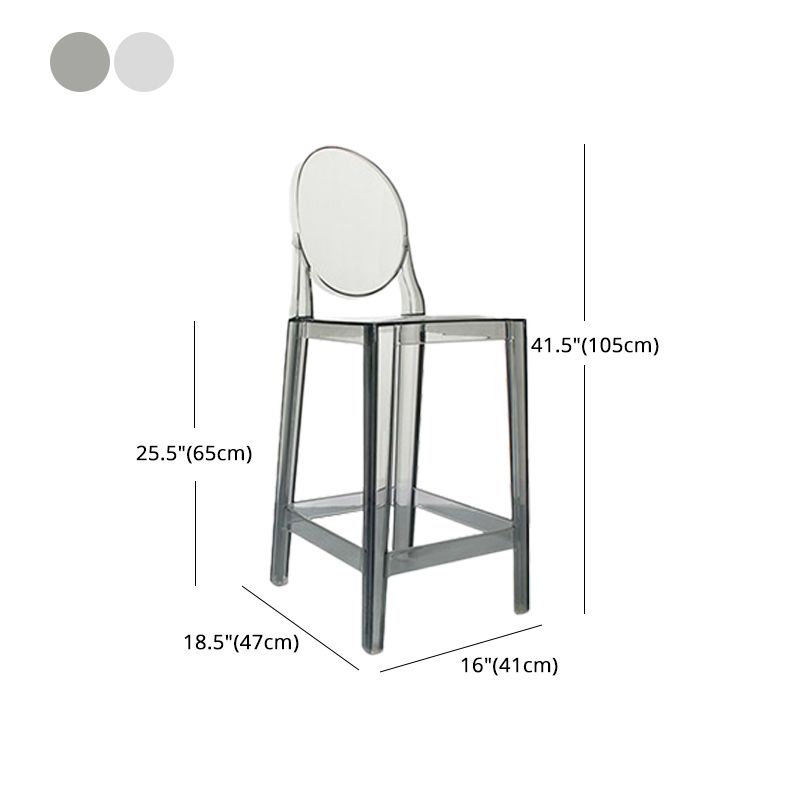 26-inch Height Barstool Modern Indoor Transparent Plastic Bar Stool Clearhalo 'Bar Furniture' 'Bar Stools' 'bar_stools' 'furn' 'furn_bar_stools' 'furniture_bar_stools' 'Kitchen & Dining Furniture' 'kitchen&dining_furn' 'kitchen' 'kitchen_furn' Furniture' 1200x1200_e13ed8d3-1d8b-48a8-95fc-7899617a3347