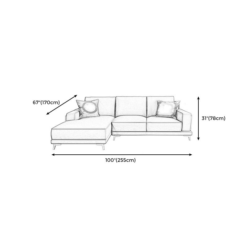 Modern Genuine Leather Sectional Square Arm Sofa with Removable Cushions Clearhalo 'furn' 'furn_sectionals' 'Furniture' 'furniture_sectionals' 'Living Room Furniture' 'Sectionals' 1200x1200_e13f280e-dffe-4923-9c8b-fd86299679d2