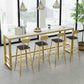 Set tavolo da bar stile glam Set da pranzo da pub fisso in pietra rettangolare da 1/5 pezzi