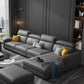 Dark Gray Faux Leather Sectional Sofa 35.43" Tall  Stain-Resistant Sofa