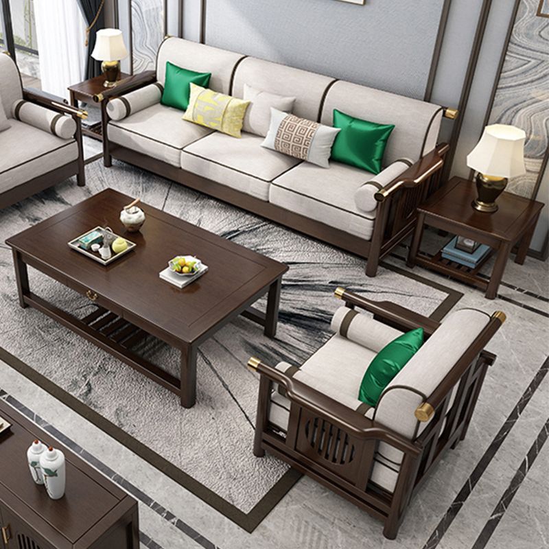 Contemporary Solid Wood Frame Cotton Blend Sofa in Brown For Living Room Clearhalo 'furn' 'furn_sofas' 'Furniture' 'Living Room Furniture' 'Sofa' 'sofas' 1200x1200_e14295c1-d42b-4e1c-a7b5-72a5cbcc41ff