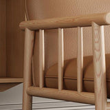 Sofá para la sala de estar de 30.3 "H Faux Faux Brown/White Square Arm para sala de estar