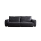 Mitte des Jahrhunderts modernes Sofa Leder -Quadratarmsofa in tiefem Grau