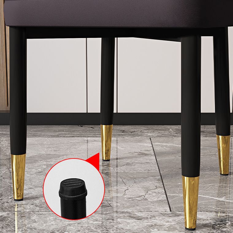 Modern Backrest Armless Cushion Chair with Metal Legs for Dining Room Clearhalo 'Dining Chairs' 'Dining Tables & Seating' 'dining_chair' 'furn' 'furn_dining_chair' 'Furniture' 'Kitchen & Dining Furniture' 1200x1200_e142ce17-6ff4-4891-9c25-0111afeaf6c6