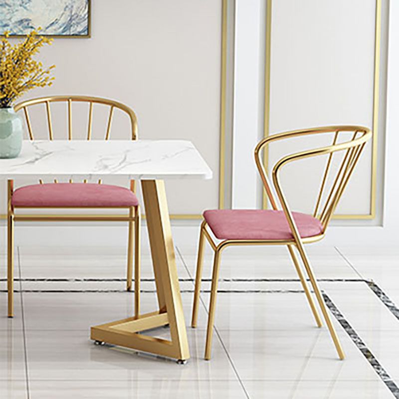 Scandinavian Style Windsor Back Side Chairs Upholstered Armless Dining Chairs Clearhalo ' kitchen&dining_furn' 'Dining Chairs' 'Dining Tables & Seating' 'dining_chair' 'furn' 'furn_dining_chair' 'Furniture' 'furniture_dining_chair' 'Kitchen & Dining Furniture' 'kitchen' 1200x1200_e14322d2-f987-4bbb-ba74-461c56e8488a