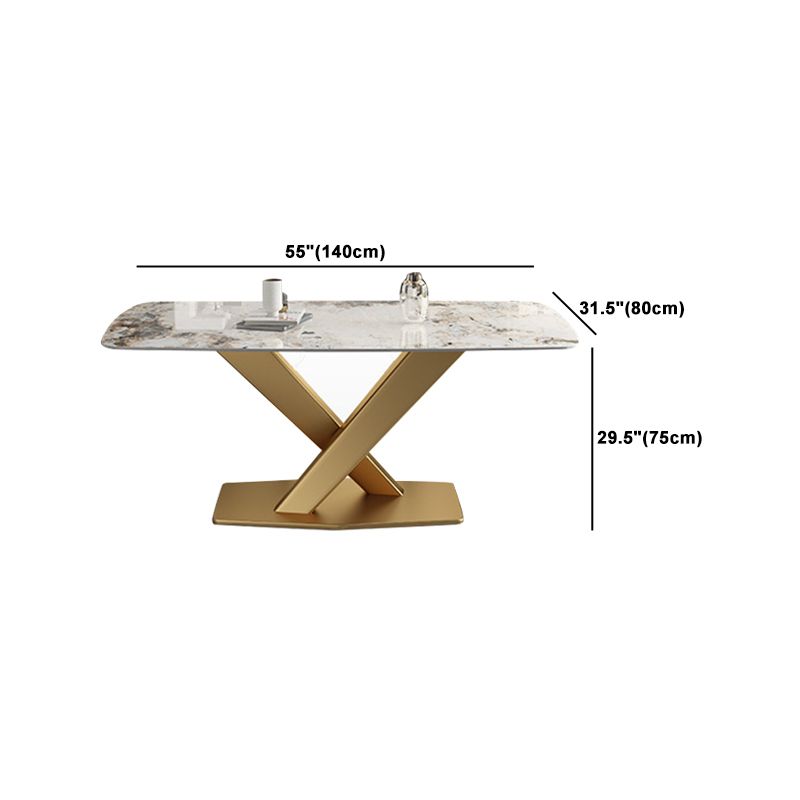 Nordic Glam Style Sintered Stone Rectangle Table Set 1/2/5/7 Pieces Dining Set Clearhalo 'Dining Room Sets' 'Dining Tables & Seating' 'dining_room_set' 'furn' 'furn_dining_room_set' 'Furniture' 'Kitchen & Dining Furniture' 1200x1200_e14372e2-a97b-4cd1-96d9-e8131557a0c4