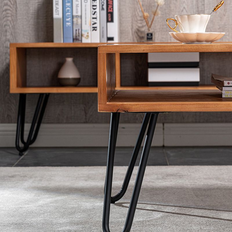 Meuble TV de rangement ouvert, Console multimédia industrielle, meuble TV pour salon