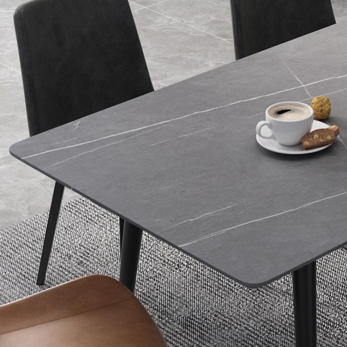 Industrial Standard Sintered Stone Dining Table Rectangle Shape Dining Table for Kitchen Clearhalo ' dining_table' 'Dining Tables & Seating' 'Dining Tables' 'furn' 'furn_dining_table' 'Furniture' 'furniture_dining_table' 'Kitchen & Dining Furniture' 'kitchen&dining_furn' 'kitchen' 'kitchen_dining_table' 1200x1200_e145dd0d-19f6-4c8d-94da-39617af3558c