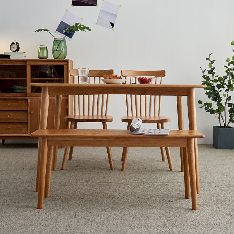 Modern Oak Wood Table in Nature Rectangle Dining Table with Wooden Base and 4 Legs Clearhalo ' dining_table' 'Dining Tables & Seating' 'Dining Tables' 'furn' 'furn_dining_table' 'Furniture' 'furniture_dining_table' 'Kitchen & Dining Furniture' 'kitchen&dining_furn' 'kitchen' 'kitchen_dining_table' 1200x1200_e145e87a-b0c5-4193-af6a-ba063753ca5c