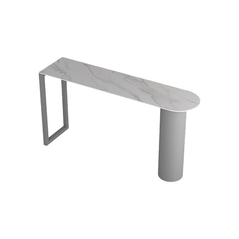 Round Corners Stone Top Bar Table Metal Base Pub Table for Kitchen Clearhalo 'Bar Furniture' 'Bar Tables' 'bar_tables' 'furn' 'furn_bar_tables' 'Furniture' 'furniture_bar_tables' 'Kitchen & Dining Furniture' 'kitchen&dining_furn' 'kitchen' 1200x1200_e1469d33-bce0-4e5b-98ed-f4c50a290f0e