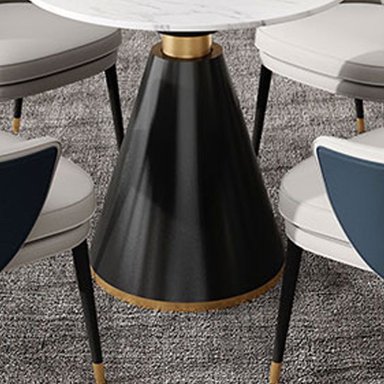 Metal Traditional Luxury Round Table Sintered Stone Top Indoor Table with Pedestal