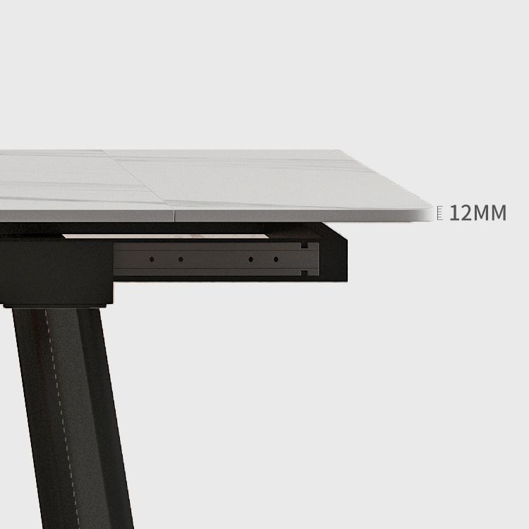 Contemporary Style Extendable Table Stone Rectangle Dining Table for Dining Room Clearhalo ' dining_table' 'Dining Tables & Seating' 'Dining Tables' 'furn' 'furn_dining_table' 'Furniture' 'furniture_dining_table' 'Kitchen & Dining Furniture' 'kitchen&dining_furn' 'kitchen' 'kitchen_dining_table' 1200x1200_e147a2bc-b809-48a9-b8f1-c78686408dde