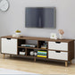 Soporte de televisión nórdico de 12 "D Consola de TV de madera de almacenamiento abierto con cajones y puerta