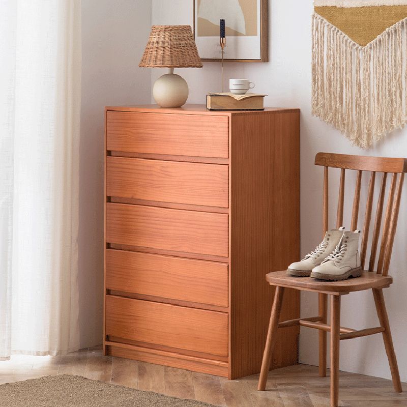 引き出し付き長方形の松のアクセントチェストモダンな胸27.56 "l