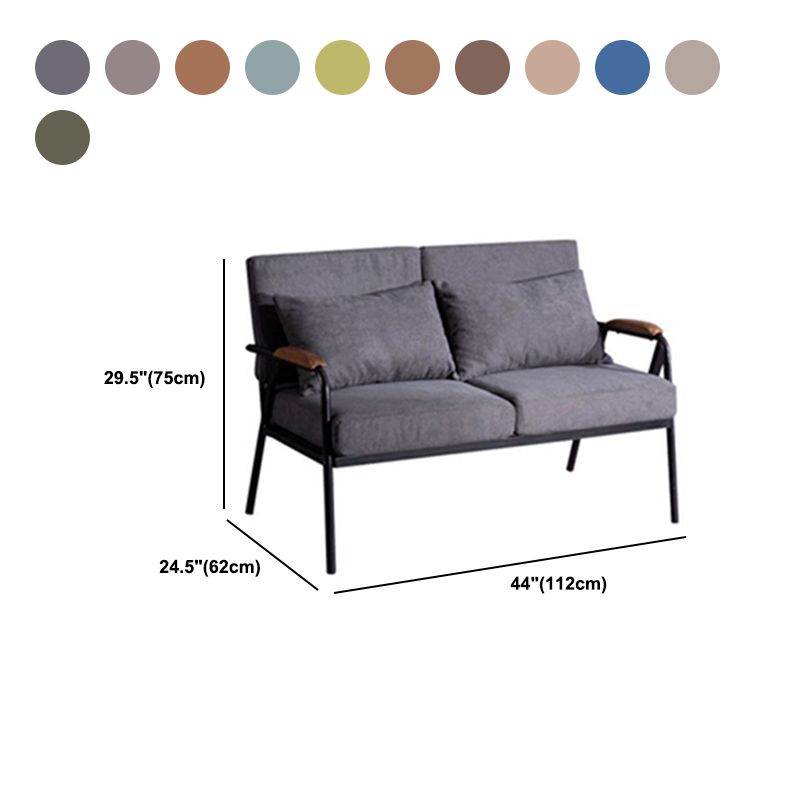 正方形のアームソファ24.40 "幅2人乗りのソファとリビングルームのためのゆるい背中