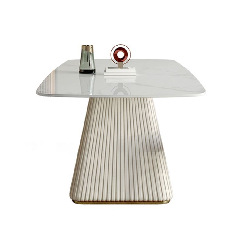 Glam Style Rectangle Table Set 1/4/5/6 Pieces Dining Set with Metal Legs