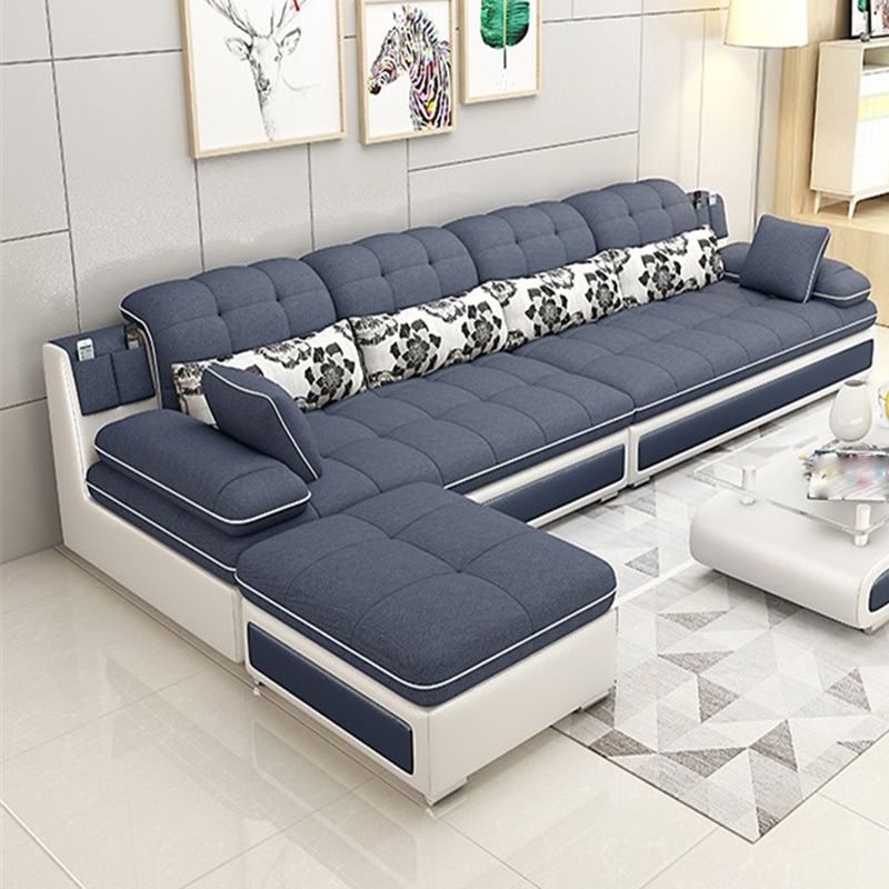 129.92" W √ó 62.99" D √ó 33.46" H Removable Cushions Pillow Top Arm Sofa and Sectional Clearhalo 'furn' 'furn_sectionals' 'Furniture' 'furniture_sectionals' 'kitchen' 'kitchen_sectionals' 'Living Room Furniture' 'Sectionals' 1200x1200_e14b8808-50d1-4546-8981-44bc784a8d8b