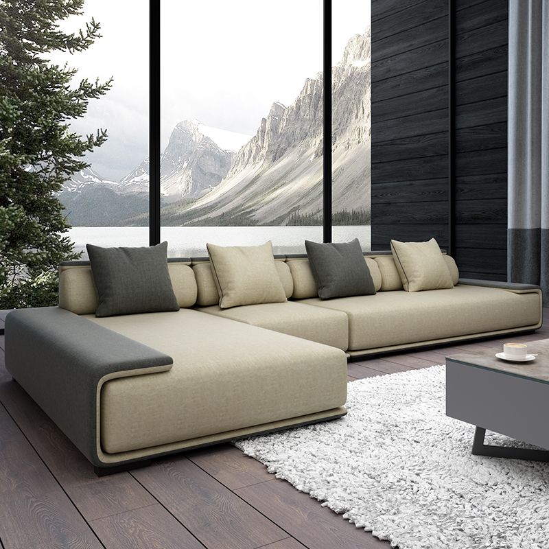 Modern Armless Sectional with Soild Wood Frame for Living Room