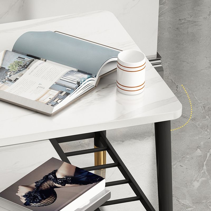 4 Legs Metal End Table Luxurious Stone Top Side End Snack Table Clearhalo 'Coffee & Accent Tables' 'End & Side Tables' 'end_side_tables' 'furn' 'furn_end_side_tables' 'Furniture' 'Living Room Furniture' 1200x1200_e14d6249-527f-4ca3-9e36-e4bb7c214e7f