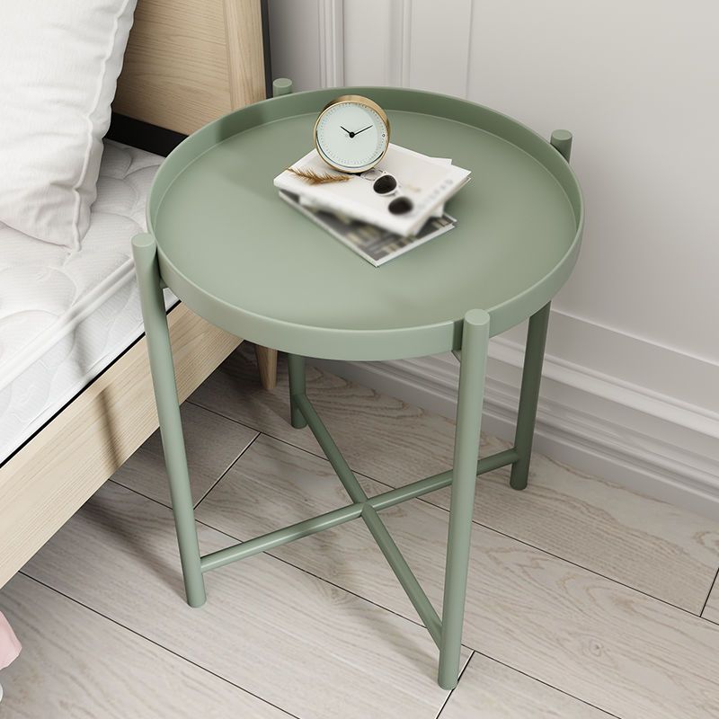 Modern Style Metal Table Top Metal Steel Base Round Side Table