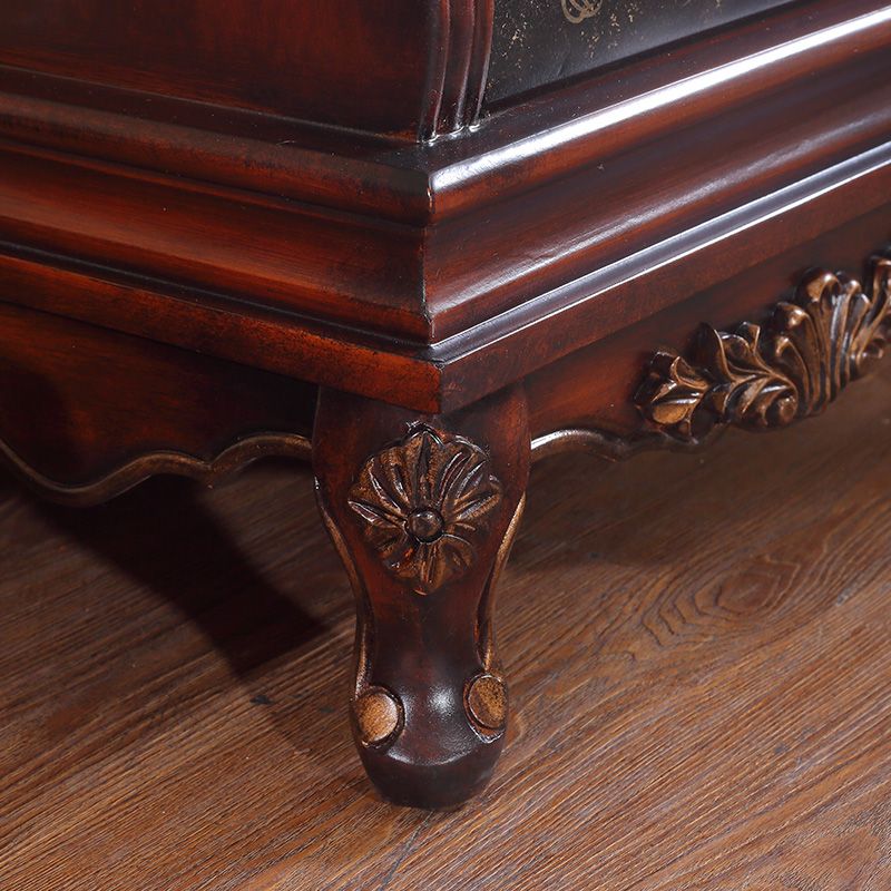 Baule portaoggetti verticale in legno massello tradizionale da 58,6" H