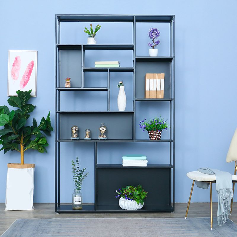 Metal and Wood Modern Book Shelf Open Floor Shelf Bookcase for Home Clearhalo 'Bookcases' 'furn' 'furn_bookcases' 'Furniture' 'Office Furniture' 1200x1200_e1512478-1ec7-4103-b604-d45cef14c48f