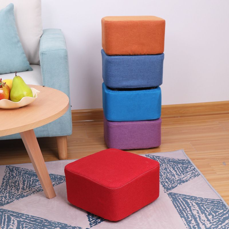 Contemporary Pouf Ottoman Fabric Upholstered Solid Color Square Ottoman Clearhalo 'furn' 'furn_ottomans_poufs' 'Furniture' 'Living Room Furniture' 'Ottomans & Poufs' 'ottomans_poufs' 1200x1200_e152cfa9-8038-4d30-8ef7-4fe3a7c0b201