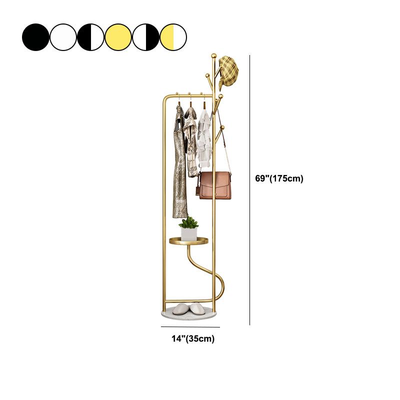 Gorgeous Metal Coat Rack Creative Coat Hooks Hall Stand with Shelve Clearhalo 'Entry & Mudroom Furniture' 'furn' 'furn_hall_tree_coat_racks' 'Furniture' 'Hall Trees & Coat Racks' 'hall_tree_coat_racks' 1200x1200_e153ab8e-8d1d-4a50-9df7-b19a9eb85553