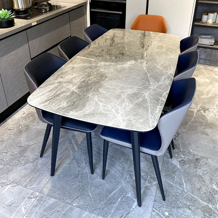 Modern Grey Dinette Set 1/4/6/8 Pieces Rectangle Sintered Stone Top Dining Table Set Clearhalo 'Dining Room Sets' 'Dining Tables & Seating' 'dining_room_set' 'furn' 'furn_dining_room_set' 'Furniture' 'furniture_dining_room_set' 'Kitchen & Dining Furniture' 1200x1200_e154640d-7614-4f2f-b487-e66d46db0e65