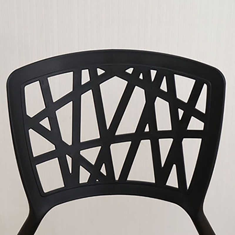 Contemporary Open Back Chair Plastic Stackable Dining Armless Side Chair Clearhalo ' kitchen&dining_furn' 'Dining Chairs' 'Dining Tables & Seating' 'dining_chair' 'furn' 'furn_dining_chair' 'Furniture' 'furniture_dining_chair' 'Kitchen & Dining Furniture' 'kitchen' 1200x1200_e1554193-beef-40f7-826f-81208c06343d