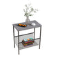 Contemporary Rectangular Side Table Metal 4 Legs End Table with Shelf