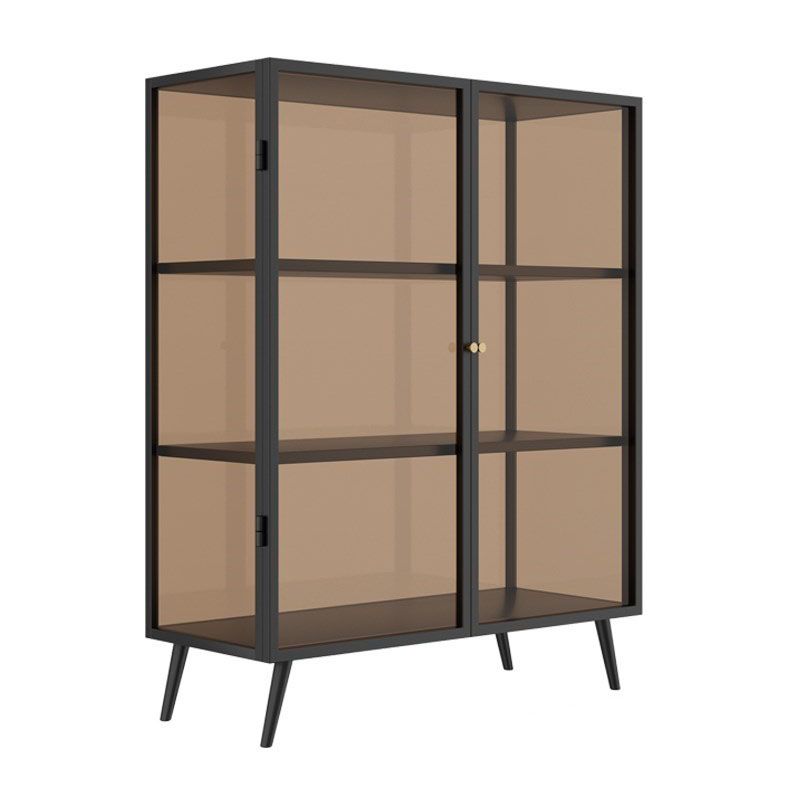 Metalen dressoir met glazen deuren eigentijdse eetserver met kasten