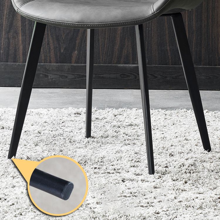 Chaise contemporaine chaise sans arme pour cuisine avec des jambes en métal