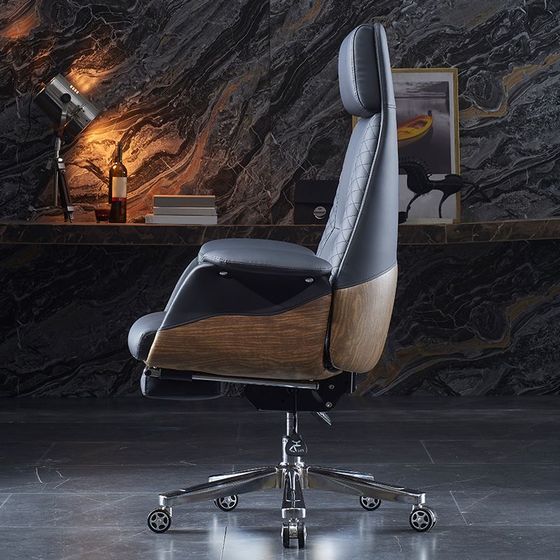 High Back Executive Swivel Office Chair Chrome Metal Frame Modern Ergonomic Task Chair Clearhalo 'furn' 'furn_office_chair' 'Furniture' 'furniture_office_chair' 'Office Chairs' 'Office Furniture' 'office_chair' 1200x1200_e156bf53-1aac-4600-af7e-3857a90012f1