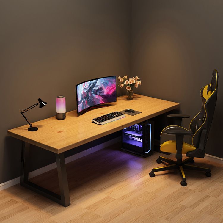 Escritorio de escritura rectangular de madera sólida Home Modern Gaming Desk en natural