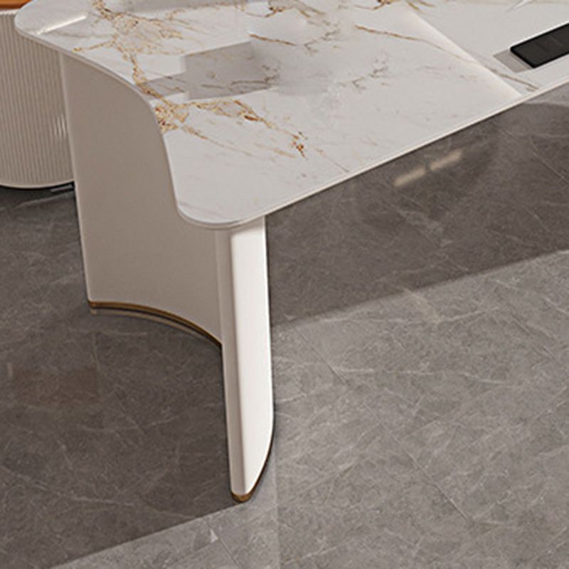 Stone en metalen schrijfbureau met laden Office Desk Wit voor kantoor