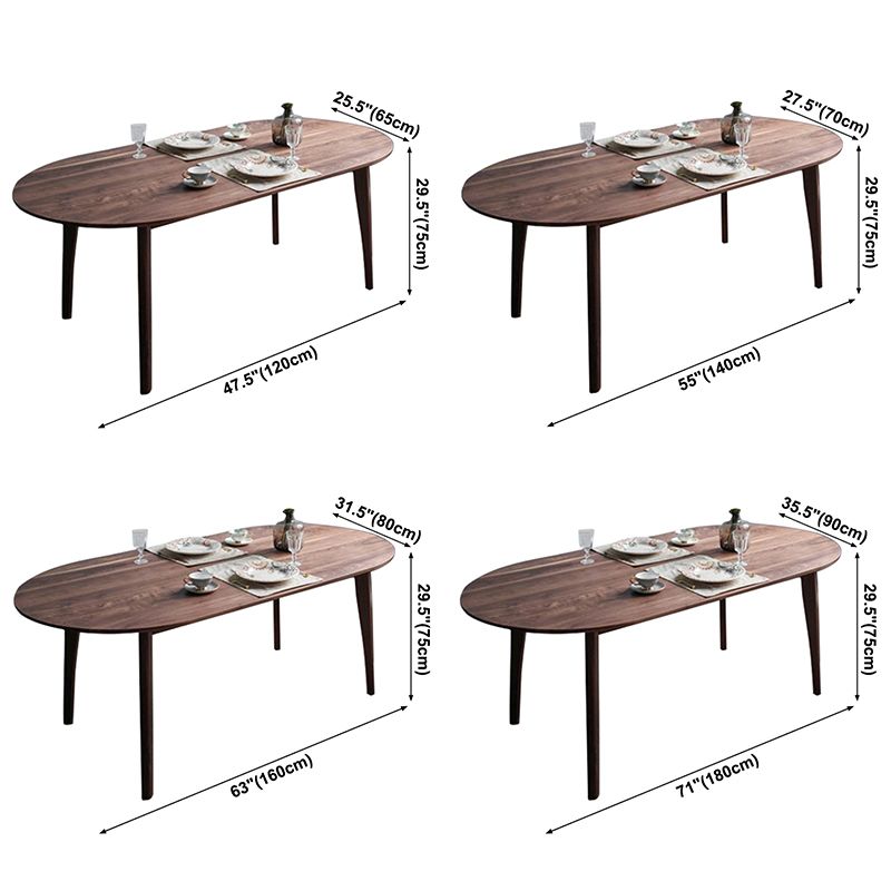 Simple Style Dining Table Solid Wood Oval 4 Legs Base Table for Kitchen and Home Clearhalo ' dining_table' 'Dining Tables & Seating' 'Dining Tables' 'furn' 'furn_dining_table' 'Furniture' 'furniture_dining_table' 'Kitchen & Dining Furniture' 'kitchen&dining_furn' 'kitchen' 'kitchen_dining_table' 1200x1200_e15aaf77-049d-4d0e-82ea-7ac568b9a8d7