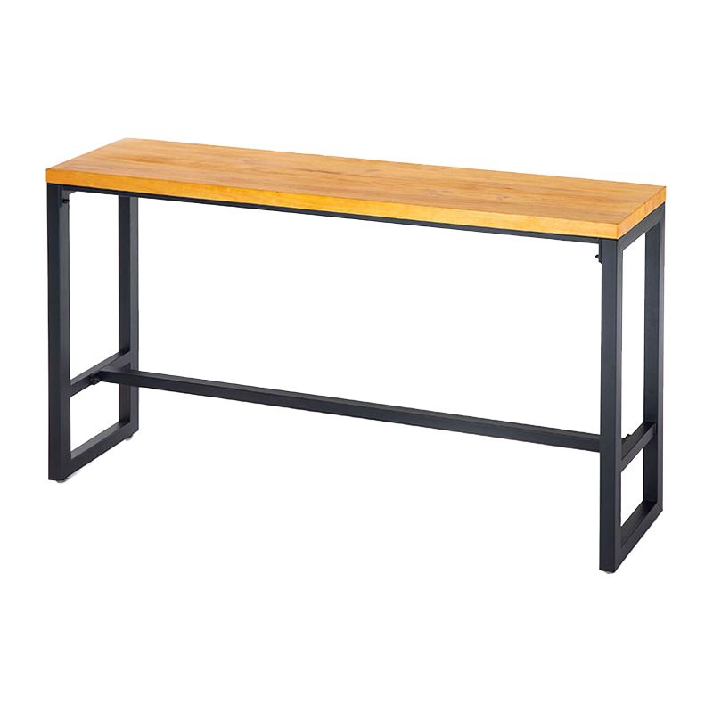 1/4/7/9 Piezas Juego de mesa de barra de hierro industrial Rectángulo Bistro de madera de pino con reposapiés