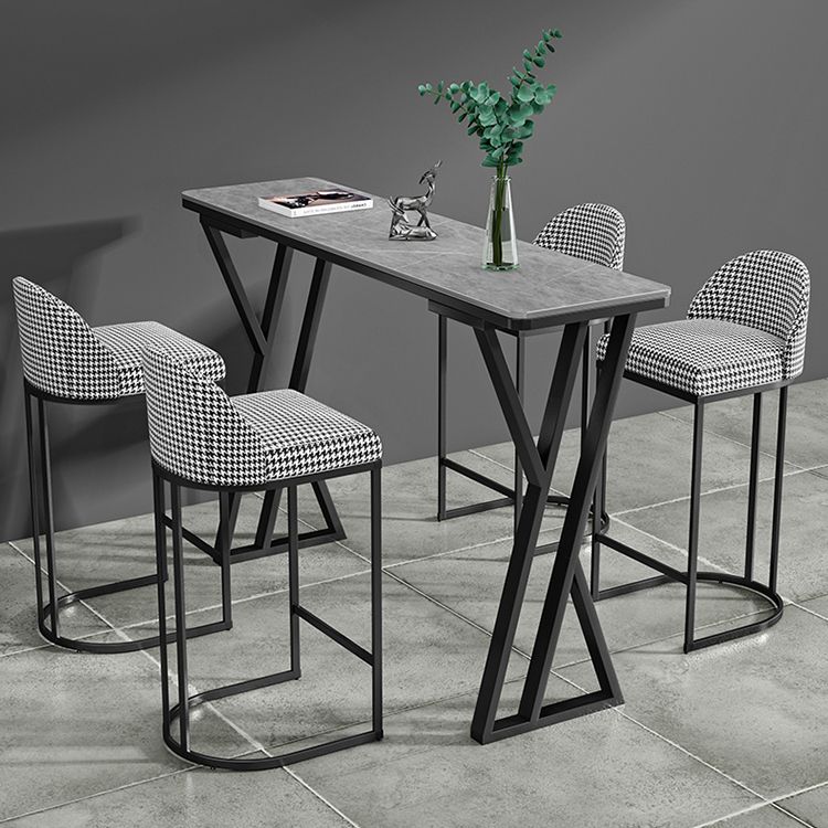 Stone Top Bar Table 42-inch Height Industrial Style Bistro Table for Restaurant Clearhalo 'Bar Furniture' 'Bar Tables' 'bar_tables' 'Furniture' 'furniture_bar_tables' 'Kitchen & Dining Furniture' 'kitchen&dining_furn' 'kitchen' 1200x1200_e15d1351-cefc-47c8-a1fa-489457a38c49