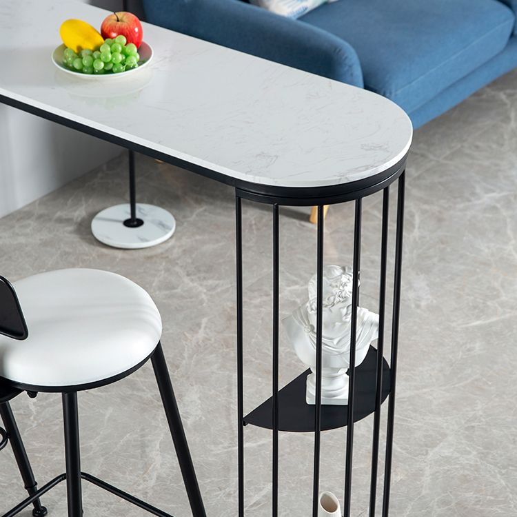Modern Pub Height Dining Table White and Black Counter Height Table Clearhalo 'Bar Furniture' 'Bar Tables' 'bar_tables' 'furn' 'furn_bar_tables' 'Furniture' 'Kitchen & Dining Furniture' 1200x1200_e15d1d22-4388-4e9c-8b11-21dd310c91ce