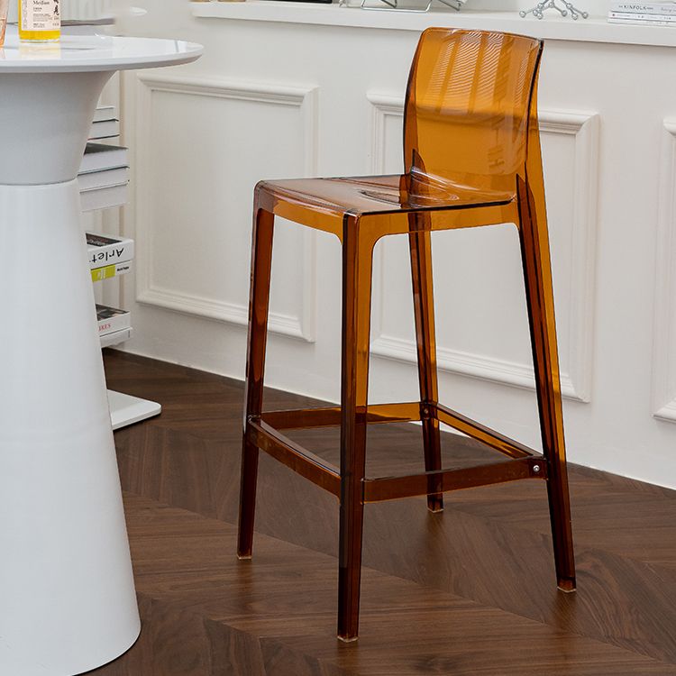 Moderner Armloser im Rückenlehne Counter Stuhl Acrylkassierer Barhocker mit Pedal