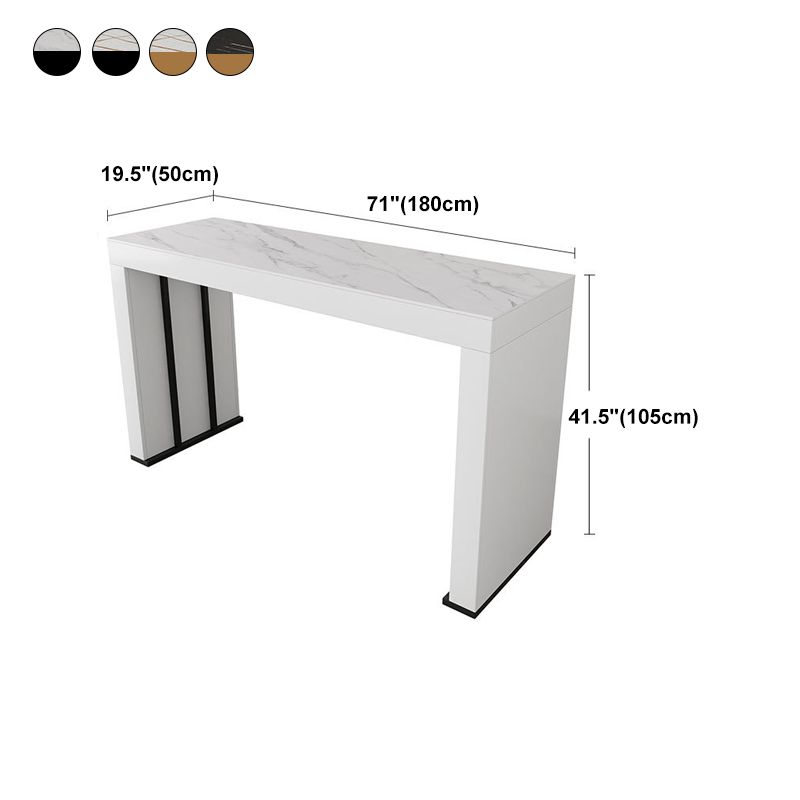 Stone Top Bar Dining Table Contemporary Bar Dining Table with Sled Base Clearhalo 'Bar Furniture' 'Bar Tables' 'bar_tables' 'furn' 'furn_bar_tables' 'Furniture' 'furniture_bar_tables' 'Kitchen & Dining Furniture' 1200x1200_e15e9174-a499-41e1-91f7-9482ab69747e